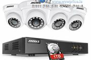27422 ANNKE 4CH H.265 + 5MP Lite CCTV System DVR 4pcs Dome Cameras 2.0MP IR Night Vision Security White