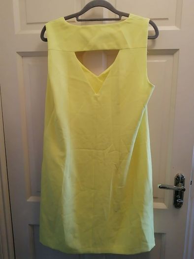 Yellow back cut out dress size 14