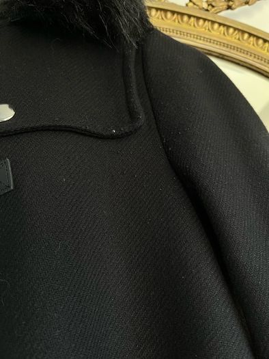 Zara Wool Blend Black Winter Duffel Coat XS