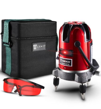 5 Line 6 Points Red Laser Level Self-leveling Higher Visibility Precise Horizontal&Vertical Adjustment