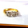 Vintage 24ct Gold Diamond Trilogy Ring Image 5