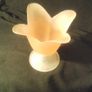 Pink tulip shaped frosted glass vase. Image 2