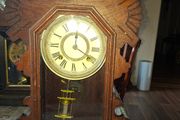 Antique Victorian 19th century AMERICAN GINGERBREAD CLOCK made by Ansonia Buffalo Postage Available,