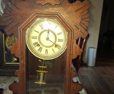 Antique Victorian 19th century AMERICAN GINGERBREAD CLOCK made by Ansonia Buffalo Postage Available,