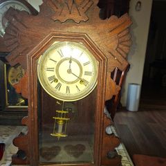 Antique Victorian 19th century AMERICAN GINGERBREAD CLOCK made by Ansonia Buffalo Postage Available,