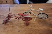 Vintage Decorative Metal Bicycle Ornaments Set of 2