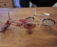Vintage Decorative Metal Bicycle Ornaments Set of 2