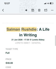 Salman Rushdie Dalkey Book Festival
