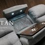 Titan 3+2 Electric Grey Fabric Recliner Sofa Set Image 10