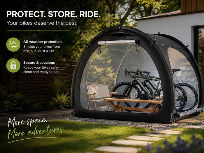 Outdoor Bike Storage Tent Fan-Shaped Waterproof Bike Tent for 4 to 5 Bikes