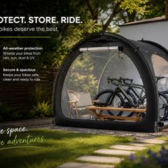 Outdoor Bike Storage Tent Fan-Shaped Waterproof Bike Tent for 4 to 5 Bikes