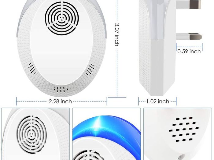 Ultrasonic Pest Repeller 2 Pack Insect Repellent Control Plug in Electronic Mice Mouse Repellent Effective for Control Insects, Mice, Bugs, Flea, Mosquitoes, Ants, Roaches, Spiders