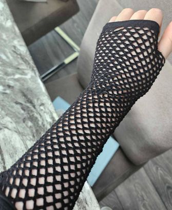 Funky Black Fishnet Gloves + other designs available