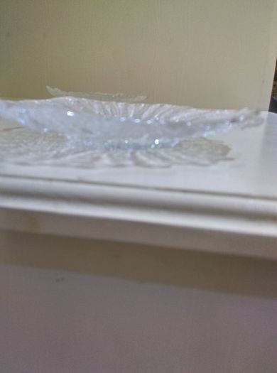 Two Charming Glass Side Plates / Flower Motiff