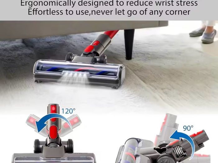 Drive Cleaner Brush Head For Dyson V7 V8 V10 V11 V15 Vacuum  with Turbo Bristle Roller and LED Lights for Hardwood and Carpet