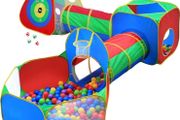 5Pc Kids Ball Pit Tents And Tunnels, Toddler Jungle Gym Play Tent With Play Crawl Tunnel Toy, Pit Balls Not Included, Indoor Outdoor Gift, Target Game W/ 4 Dart Balls (FREE POSTAGE)