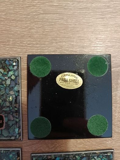 Genuine New Zealand Paua Shell Coasters Set