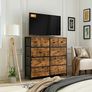 Chest of Drawers, Bedroom Furniture with 10 Large Drawers,Wooden Top & Metal Frame,Storage Drawers for Closet, Living Room, Hallway, Rustic Brown Image 2
