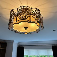 Flambeau 3 Light Bronze Semi Flush Ceiling Light