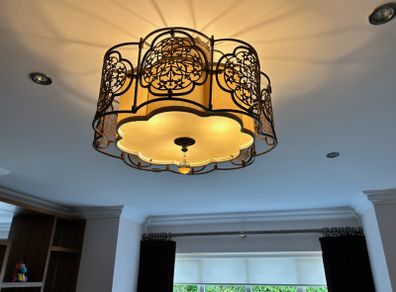 Flambeau 3 Light Bronze Semi Flush Ceiling Light