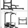 Power Tower Pull-Up & Dip Station for Home Gym - Adjustable Height Range, 330LBS Capacity with Anti-Slip Suction Cups H-Steel Base Power Rack Image 5