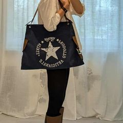 Vintage Canvas Tote Bag Navy Blue - BRAND NEW