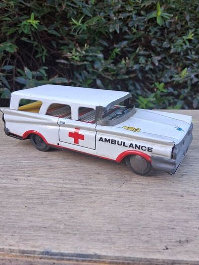 Rare 1960's MTH Japanese Tin plate Friction Ambulance