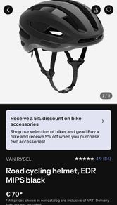 Road cycling helmet Van Rysel