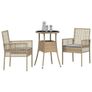 Garden Dining Set 3 pcs Grey Poly rattan Image 2