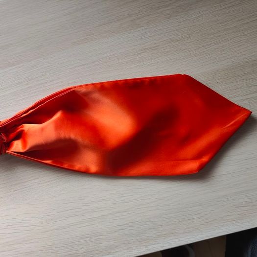 Orange tie and and pocket square set
