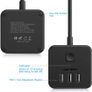 Compact Cube Extension Lead with 3 USB Slots (5V/3.1A) 3 Outlet Power Strip Surge Protected Power Socket with 1.5M Cable for Home, Office, Hotel, Travel -Black Image 4