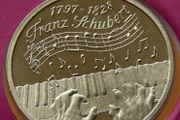 Franz Schubert vintage ecu proof coin &amp; stamp cover 1997
