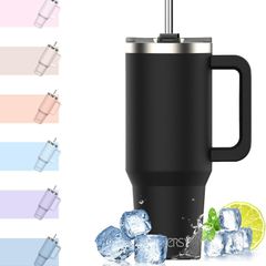 Insulated Travel Tumbler 40oz - Stainless Steel with Straw - Brand New