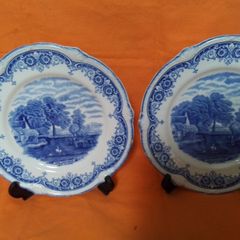 Two Blue/White Display Plates.
