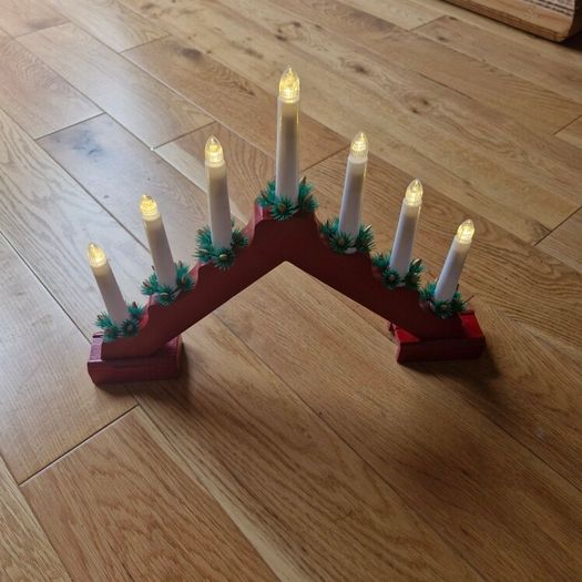 Christmas Candle Bridge Red (Battery Operated)