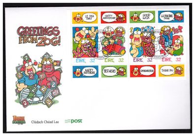1996 Ireland Greeting Stamp (Zig & Zag) Booklet Pane Stamps An Post First Day Cover