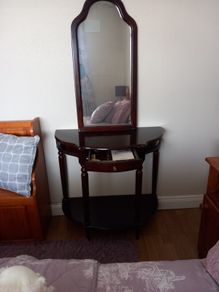 Hall Table And matching  mirror Mahogany colour