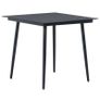 5 Piece Garden Dining Set PVC Rattan Black Image 3