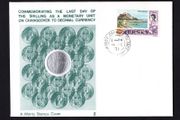 1971 Jersey Illustrated Cover Commemorating the Last Day of The Shilling as a Monetary Unite on Changeover to Decimal Currency of 14th February 1971 tying 1s definitive stamp