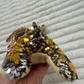 Sequin Collection Dog Plush Gold & Silver Reversible Sparkle Soft lying Used Please look at the pictures Image 7