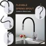 NEW SALE | Kitchen Sink Mixer Tap Bendable Silicon Hose 1 Hole Single Lever Faucet Mixers Taps with Flexible Hose Pull Down Dual Spray Mode 360 Swivel Matte Black Chrome Image 2