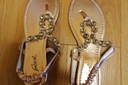 Women's Toe Summer Holidays post jewelled flat sandals
