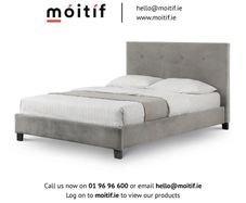 Ivy King-Sized High Headboard Bed - Grey