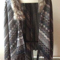 Fur trim Wrap / Shawl