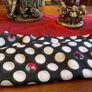 Samoon. FURTHER REDUCED.   Scarf In Black With White Polka Dots And A Littlle  Blue and Pink Also , With Decorative Pearls At The End Image 6