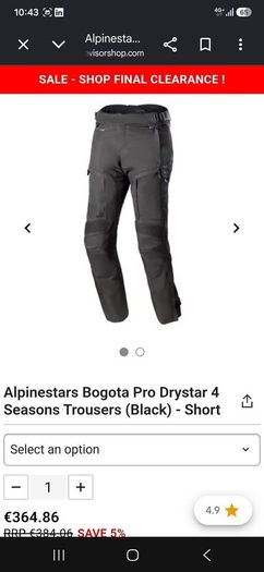 Alpinestars Bogota Dry star jacket and bottoms.