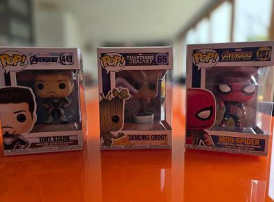 3 Marvel POP Figures, Boxed