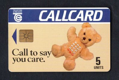 1990 Ireland 5 Unit Teddy Bear Marlborough Street Address (Gemplus GEM1) Call Card