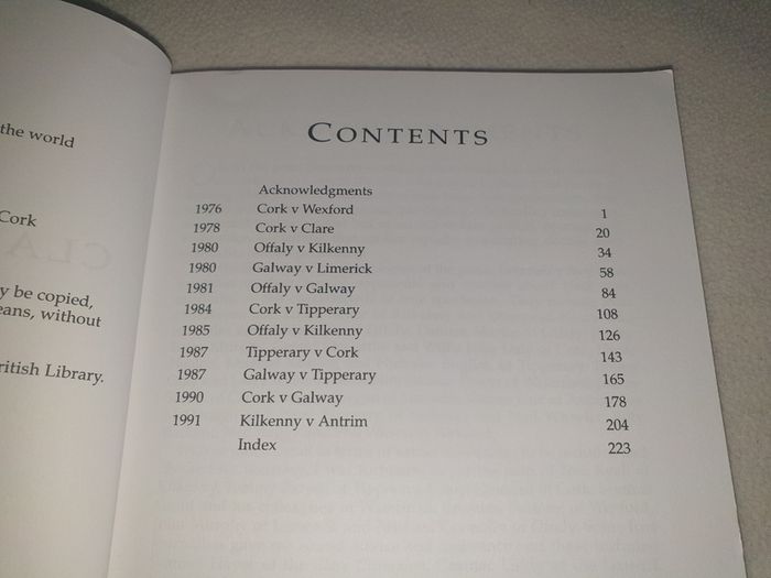 Classic Hurling Matches  1976 -1991 Gaa Book