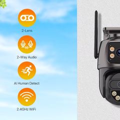 Outdoor 4G SIM Card IP Camera Dual Screen Outdoor PTZ Camera Auto Tracking Security Video Surveillance iCsee